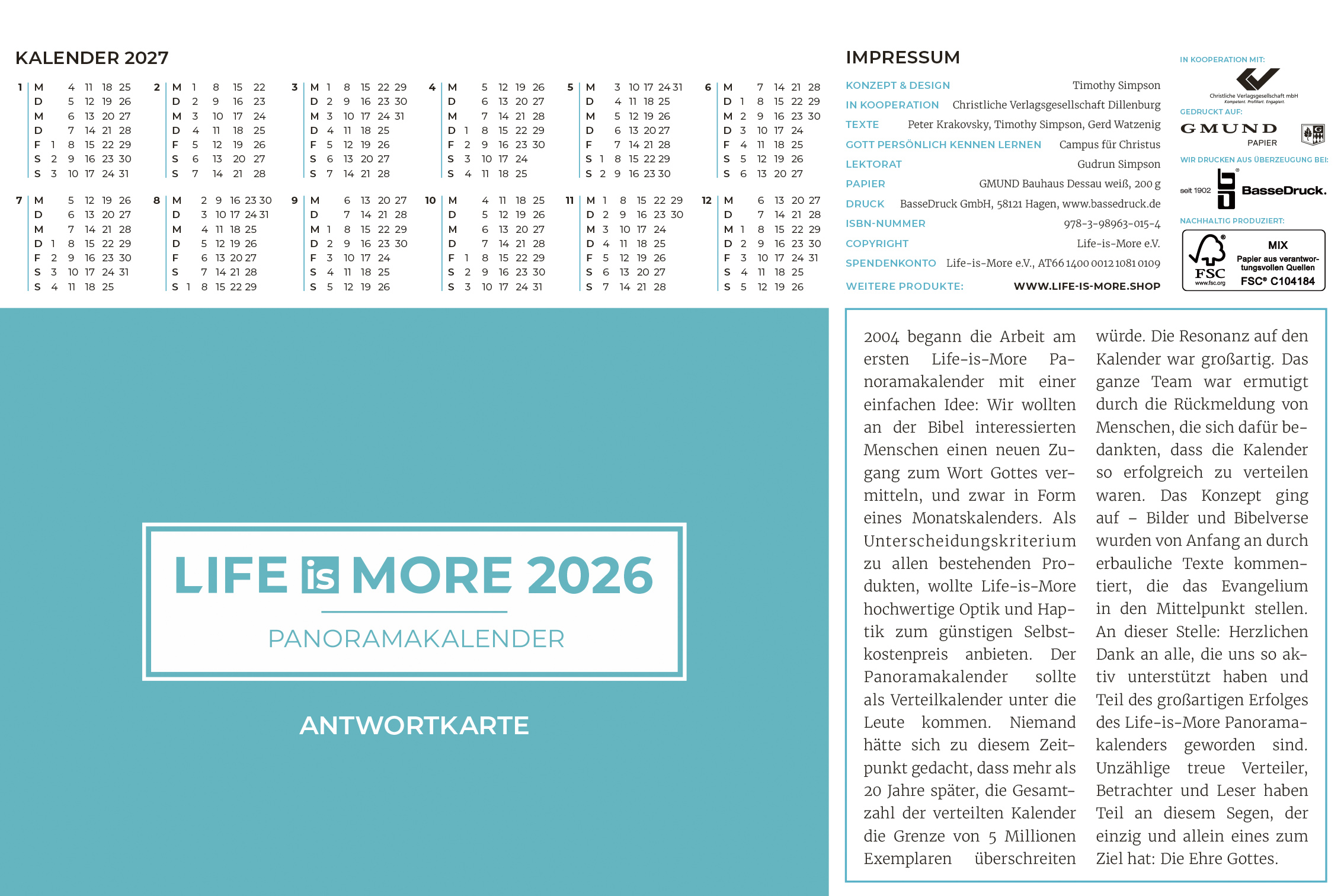 Life-is-More Panoramakalender 2026